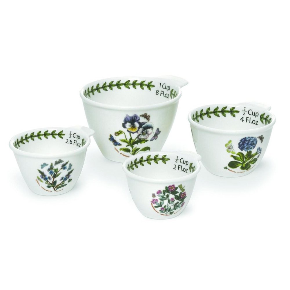Portmeirion Botanic Garden Porcelain Measuring Cups Set 4pc, Mother's Day Gift